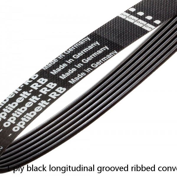1 ply black longitudinal grooved ribbed conveyor belt 8'x30"x0.128" #1 small image