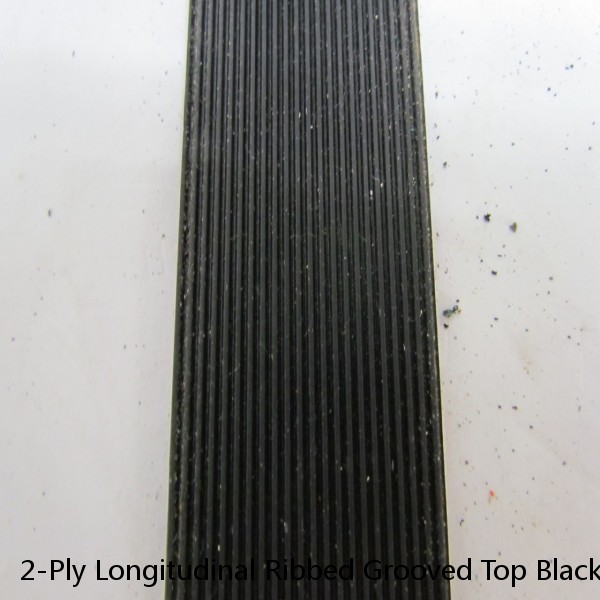 2-Ply Longitudinal Ribbed Grooved Top Black Rubber Conveyor Belt 26"x84" (7') #1 small image